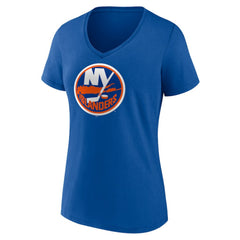 New York Islanders Women's Team Logo V-Neck T-Shirt Royal