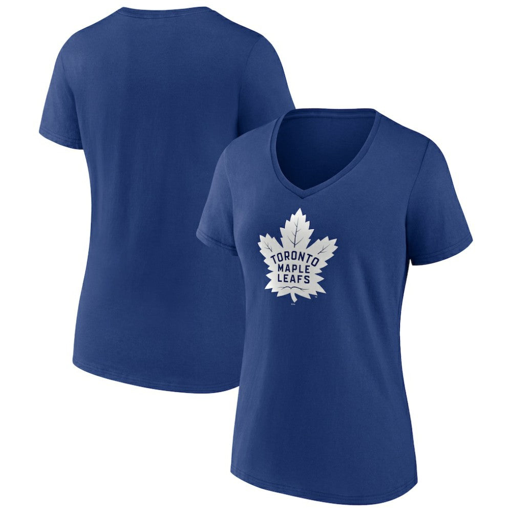 Toronto Maple Leafs Women's Team Logo V-Neck T-Shirt Blue