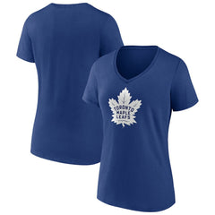 Toronto Maple Leafs Women's Team Logo V-Neck T-Shirt Blue