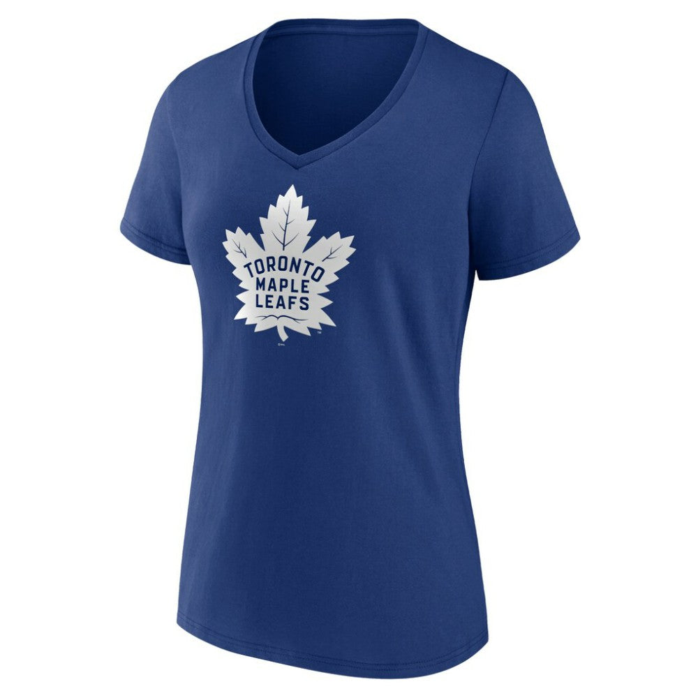 Toronto Maple Leafs Women's Team Logo V-Neck T-Shirt Blue