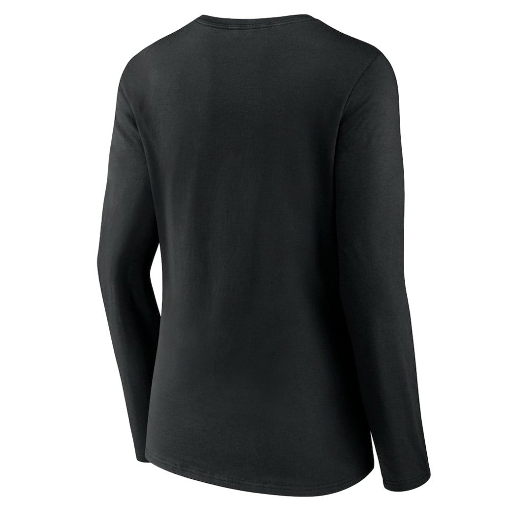 Los Angeles Kings Women's Team Logo Long Sleeve V-Neck T-Shirt Black
