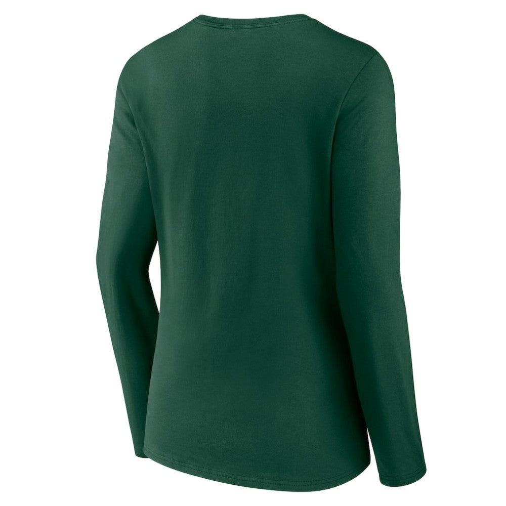 Minnesota Wild Women's Team Logo Long Sleeve V-Neck T-Shirt Green