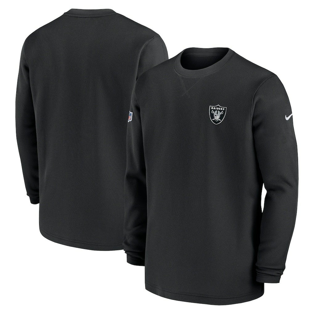 Las Vegas Raiders 2023 Sideline Throwback Heavy Brushed Waffle Long Sleeve Top - Black | Nike online
