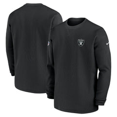 Las Vegas Raiders 2023 Sideline Throwback Heavy Brushed Waffle Long Sleeve Top - Black | Nike online
