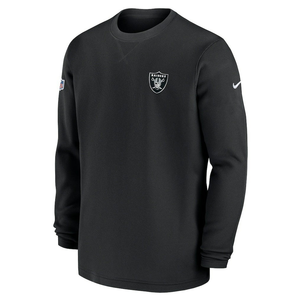Las Vegas Raiders 2023 Sideline Throwback Heavy Brushed Waffle Long Sleeve Top - Black | Nike online