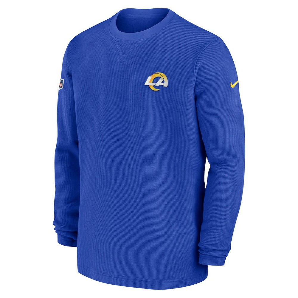 Los Angeles Rams 2023 Sideline Throwback Heavy Brushed Waffle Long Sleeve Top - Royal | Nike online