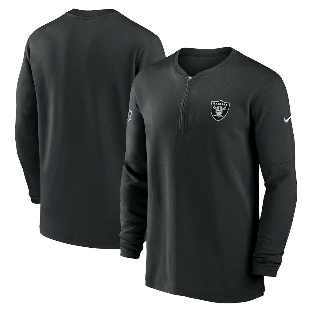 Las Vegas Raiders 2023 Sideline Performance Long Sleeve Tri-Blend Quarter-Zip Top - Black | Nike online