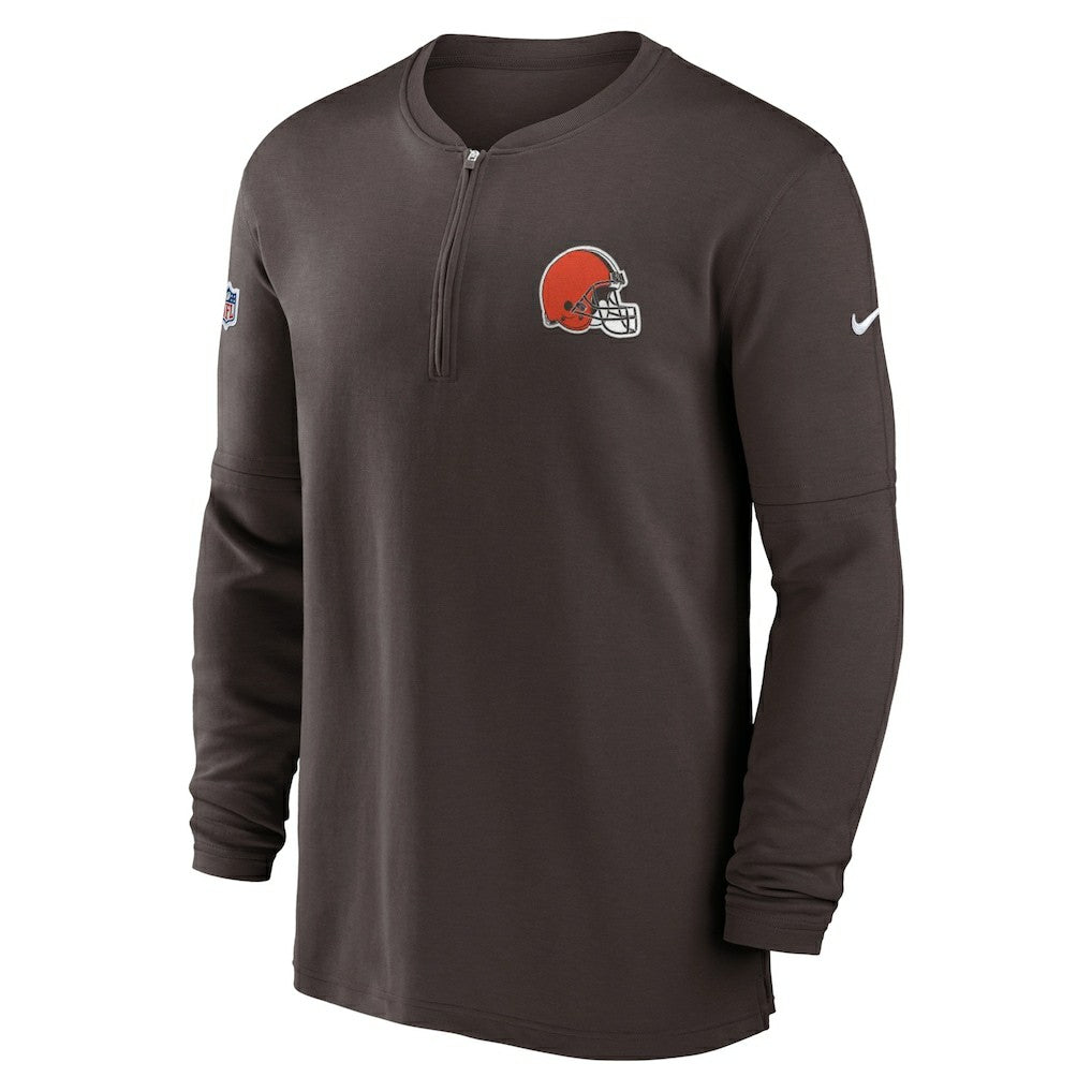 Cleveland Browns 2023 Sideline Performance Long Sleeve Tri-Blend Quarter-Zip Top - Brown | Nike sale