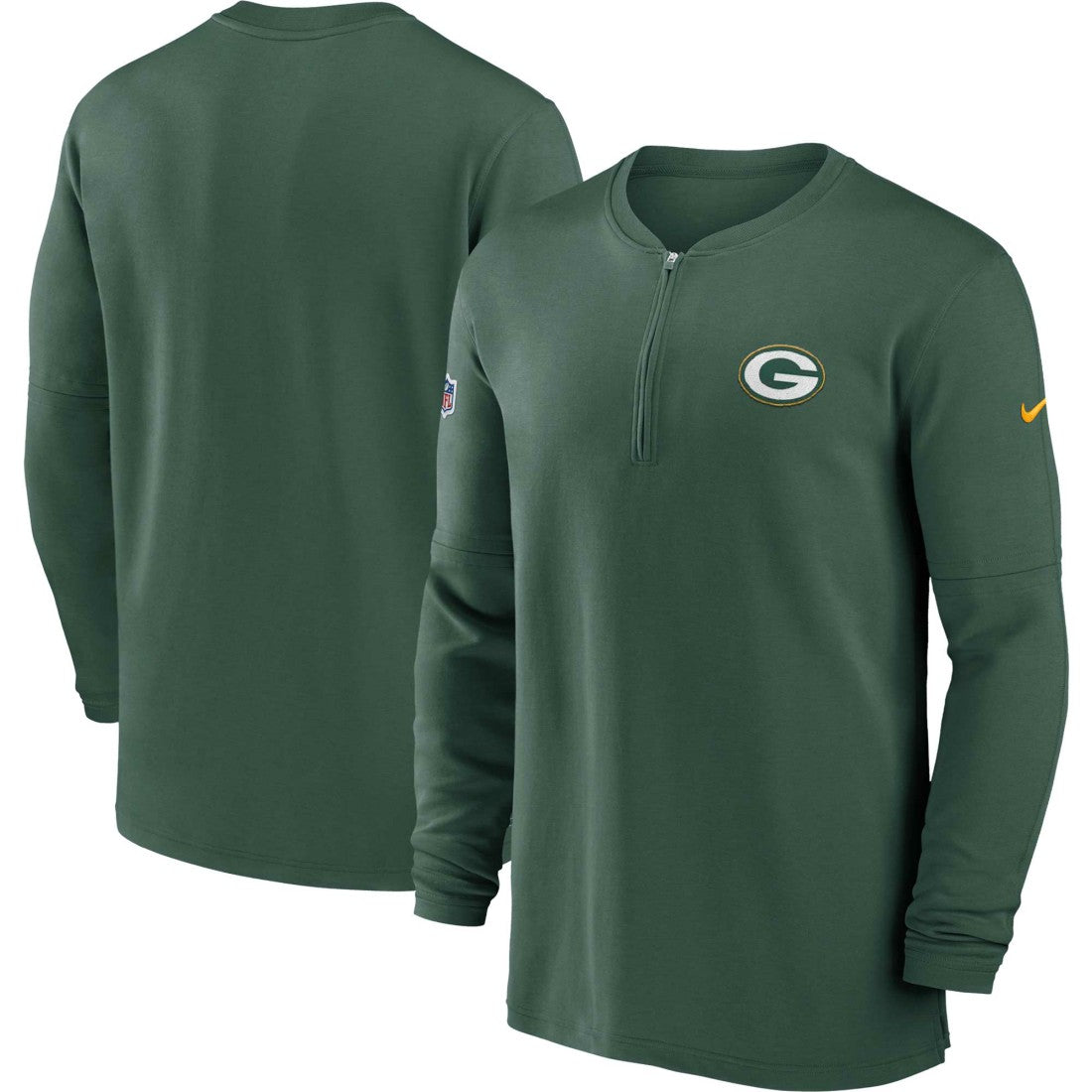 Green Bay Packers 2023 Sideline Performance Long Sleeve Tri-Blend Quarter-Zip Top - Green | Nike sale
