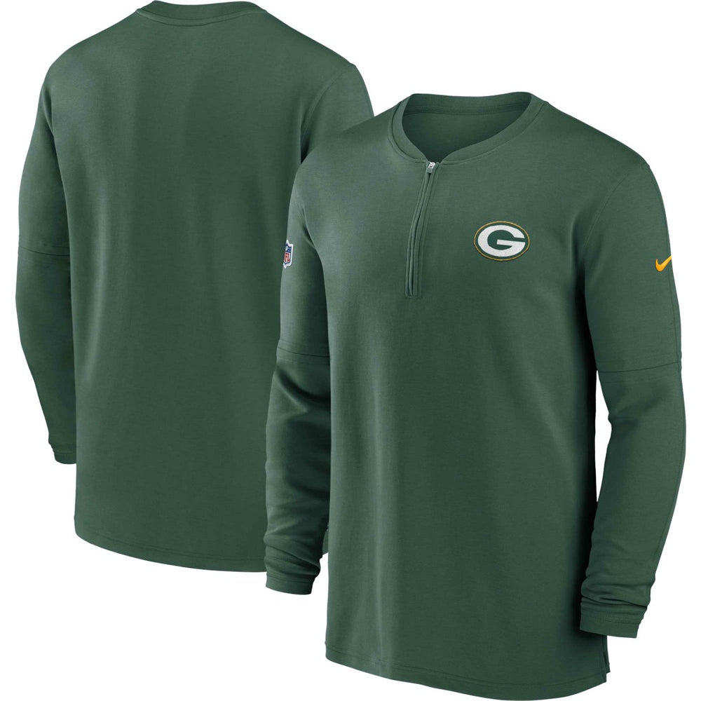 Green Bay Packers 2023 Sideline Performance Long Sleeve Tri-Blend Quarter-Zip Top - Green | Nike sale