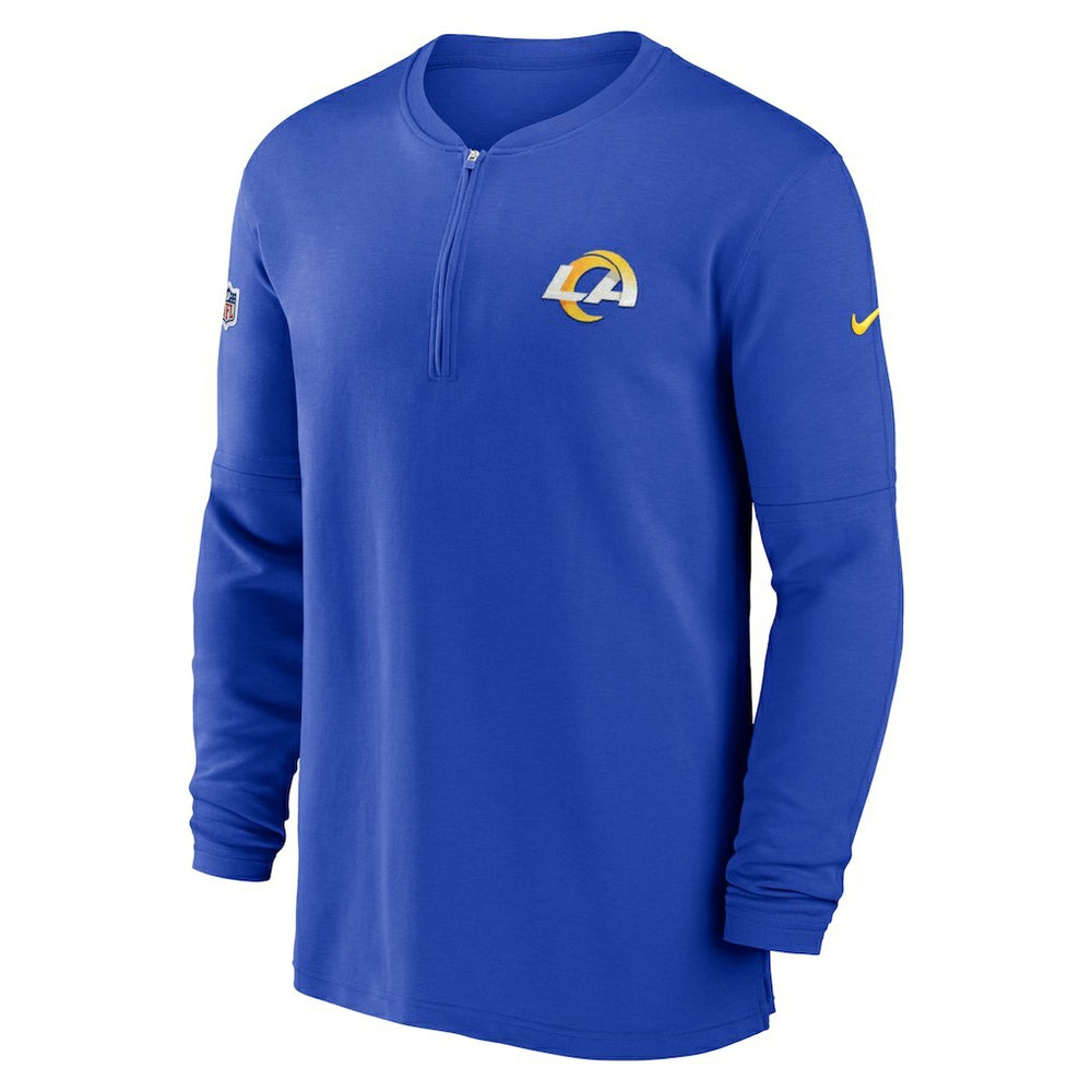 Los Angeles Rams 2023 Sideline Performance Long Sleeve Tri-Blend Quarter-Zip Top - Royal | Nike for sale