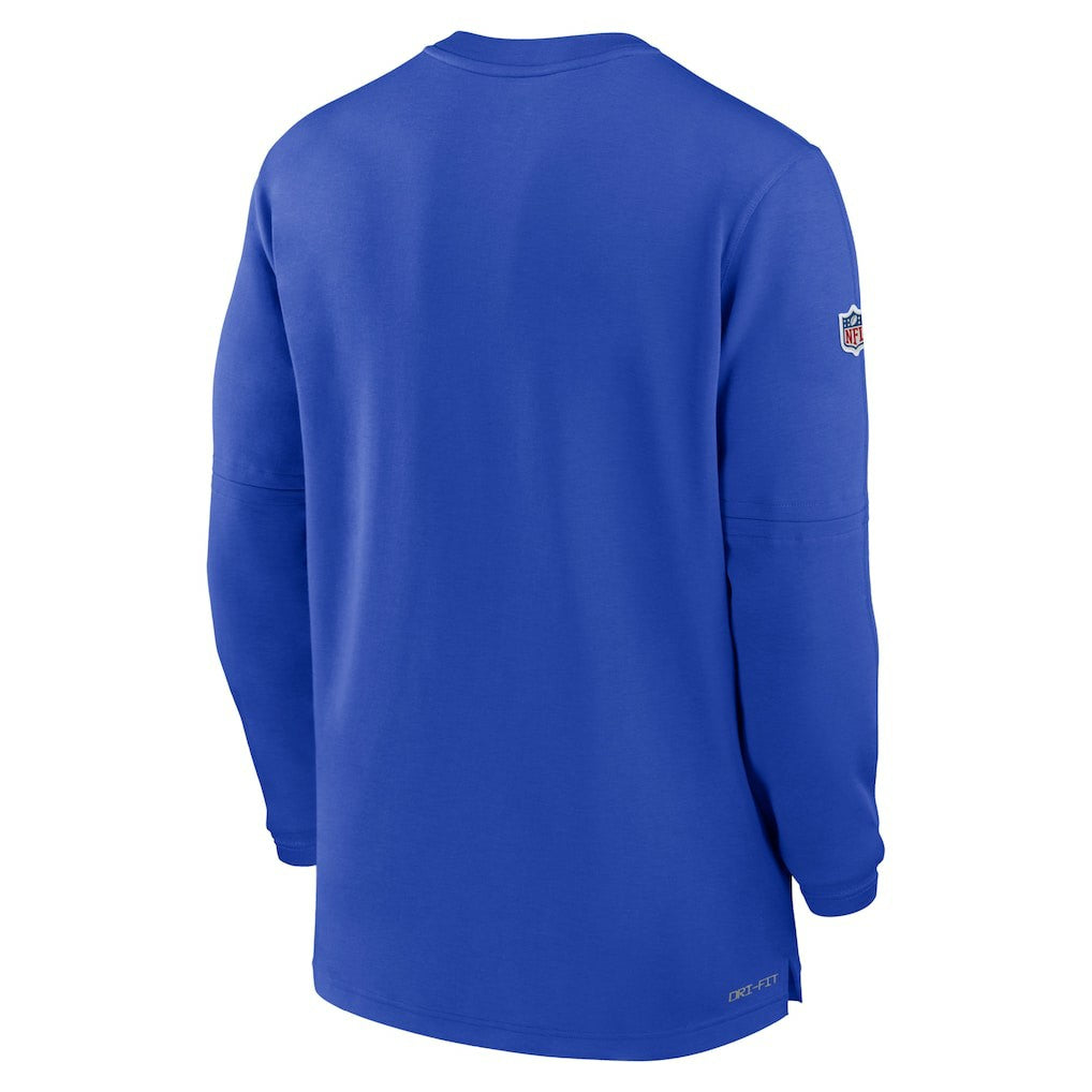 Los Angeles Rams 2023 Sideline Performance Long Sleeve Tri-Blend Quarter-Zip Top - Royal | Nike for sale