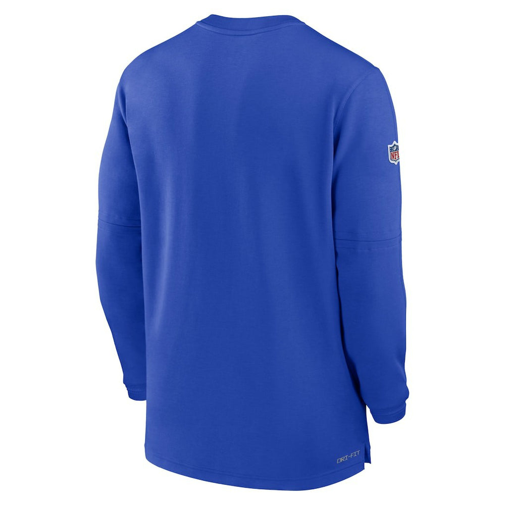 Los Angeles Rams 2023 Sideline Performance Long Sleeve Tri-Blend Quarter-Zip Top - Royal | Nike for sale