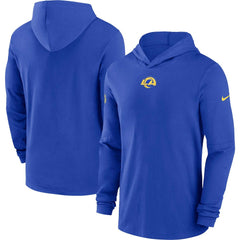 Los Angeles Rams Sideline Performance Long Sleeve Hoodie T-Shirt - Royal | Nike on sale