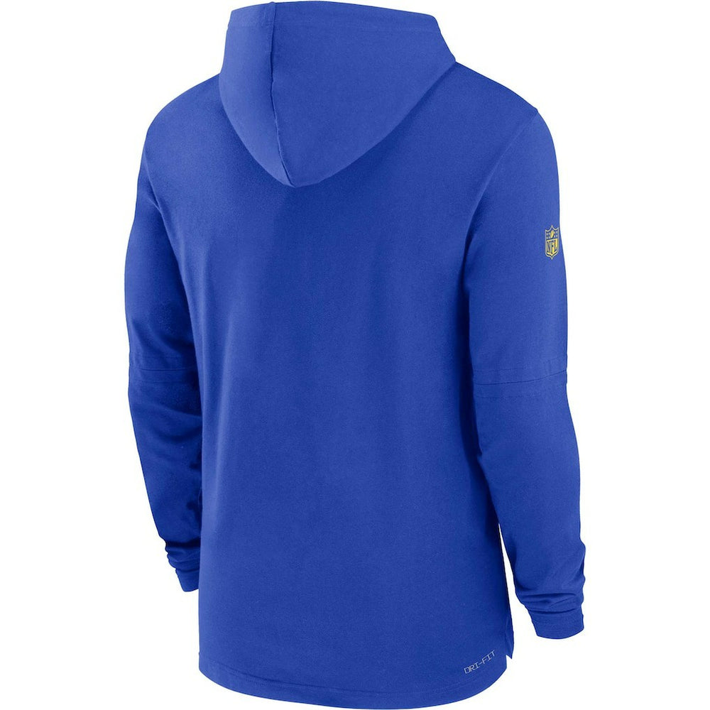 Los Angeles Rams Sideline Performance Long Sleeve Hoodie T-Shirt - Royal | Nike on sale