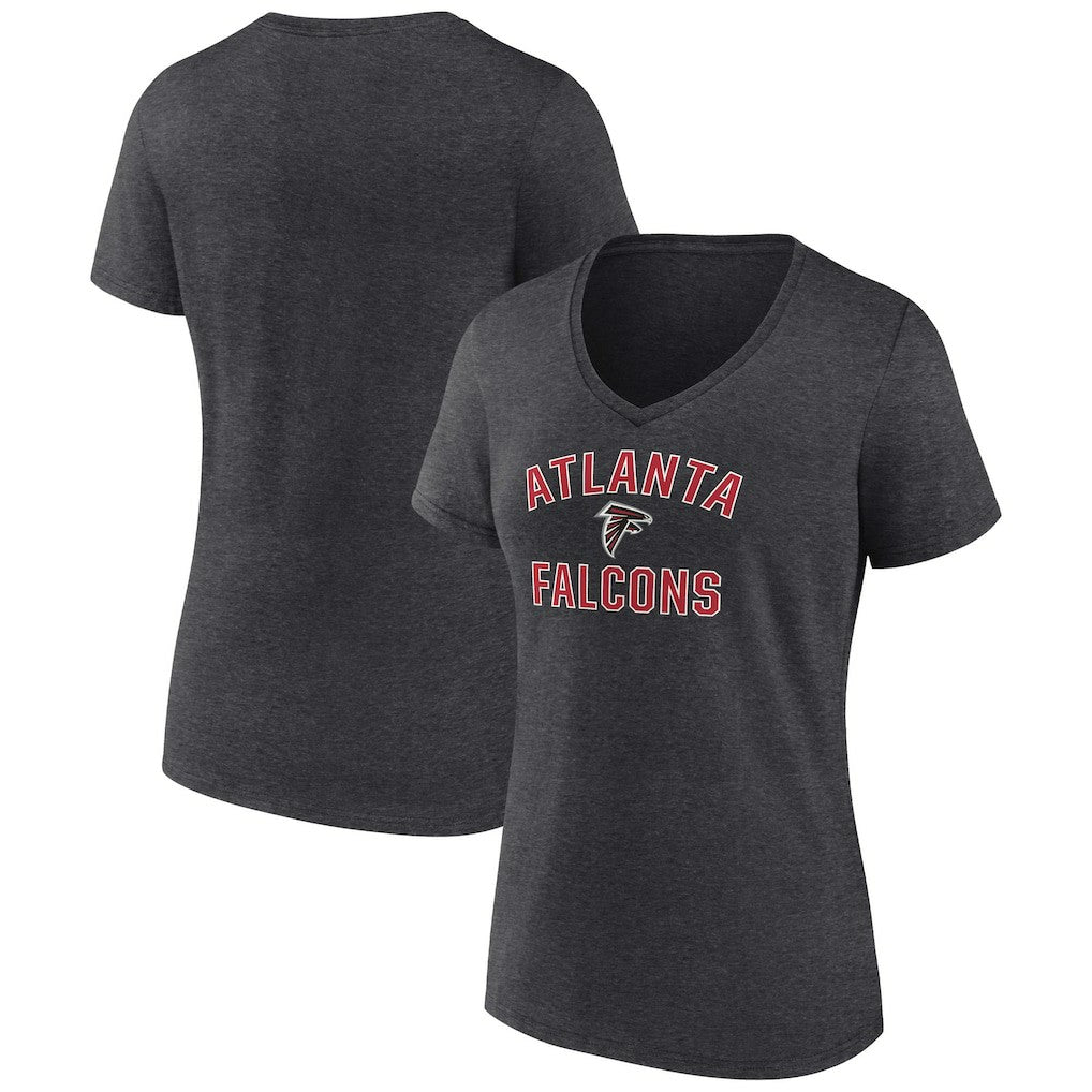 Atlanta Falcons Women's Victory Arch Team V-Neck T-Shirt - Charcoal cheap