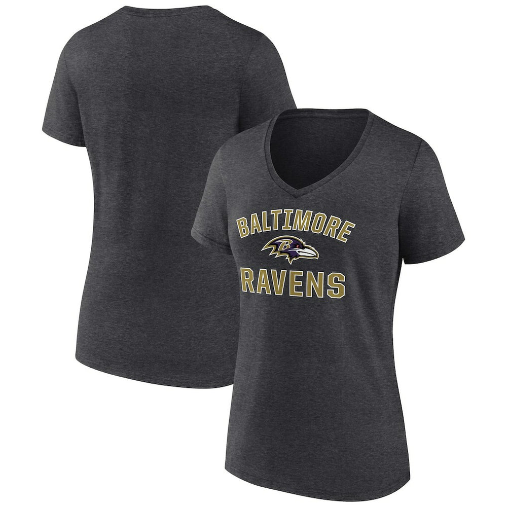 Baltimore Ravens Women's Victory Arch Team V-Neck T-Shirt - Charcoal outlet