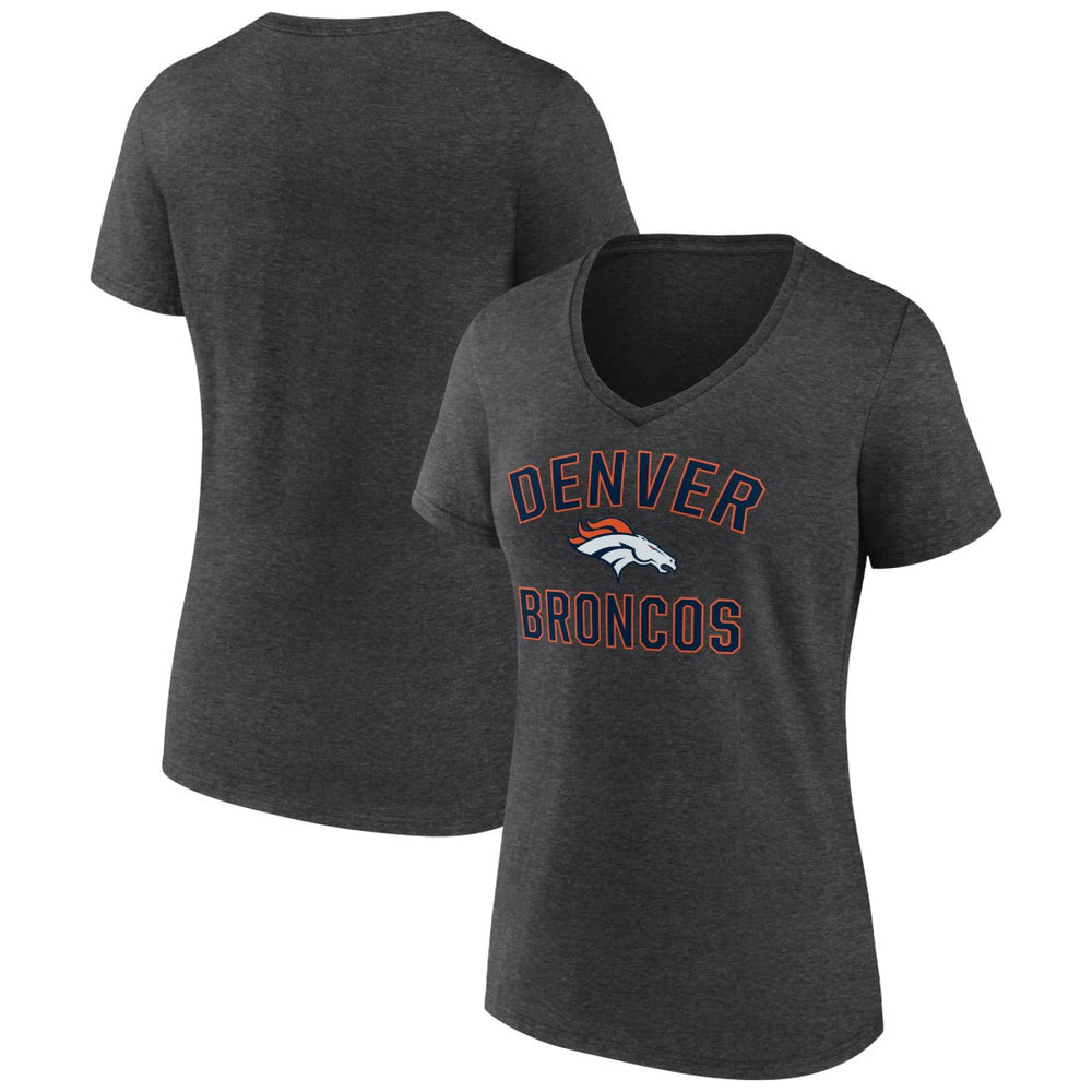 Denver Broncos Women's Victory Arch Team V-Neck T-Shirt - Charcoal sale