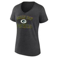 Green Bay Packers Women's Victory Arch Team V-Neck T-Shirt - Charcoal sale