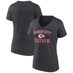 Kansas City Chiefs Women's Victory Arch Team V-Neck T-Shirt - Charcoal cheap