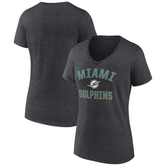 Miami Dolphins Women's Victory Arch Team V-Neck T-Shirt - Charcoal on sale