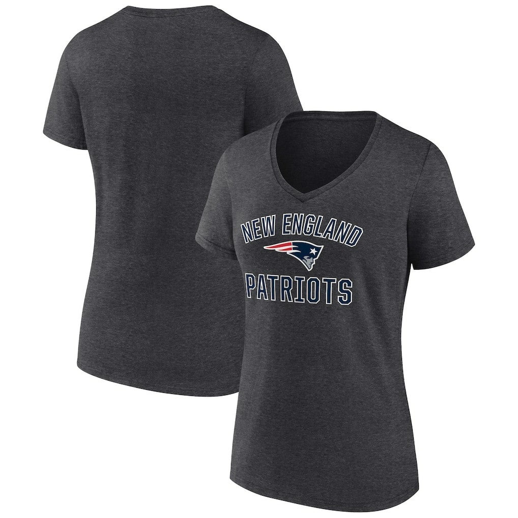 New England Patriots Women's Victory Arch Team V-Neck T-Shirt - Charcoal outlet