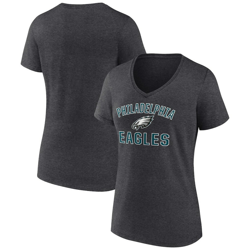 Philadelphia Eagles Women's Victory Arch Team V-Neck T-Shirt - Charcoal outlet