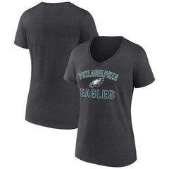 Philadelphia Eagles Women's Victory Arch Team V-Neck T-Shirt - Charcoal outlet
