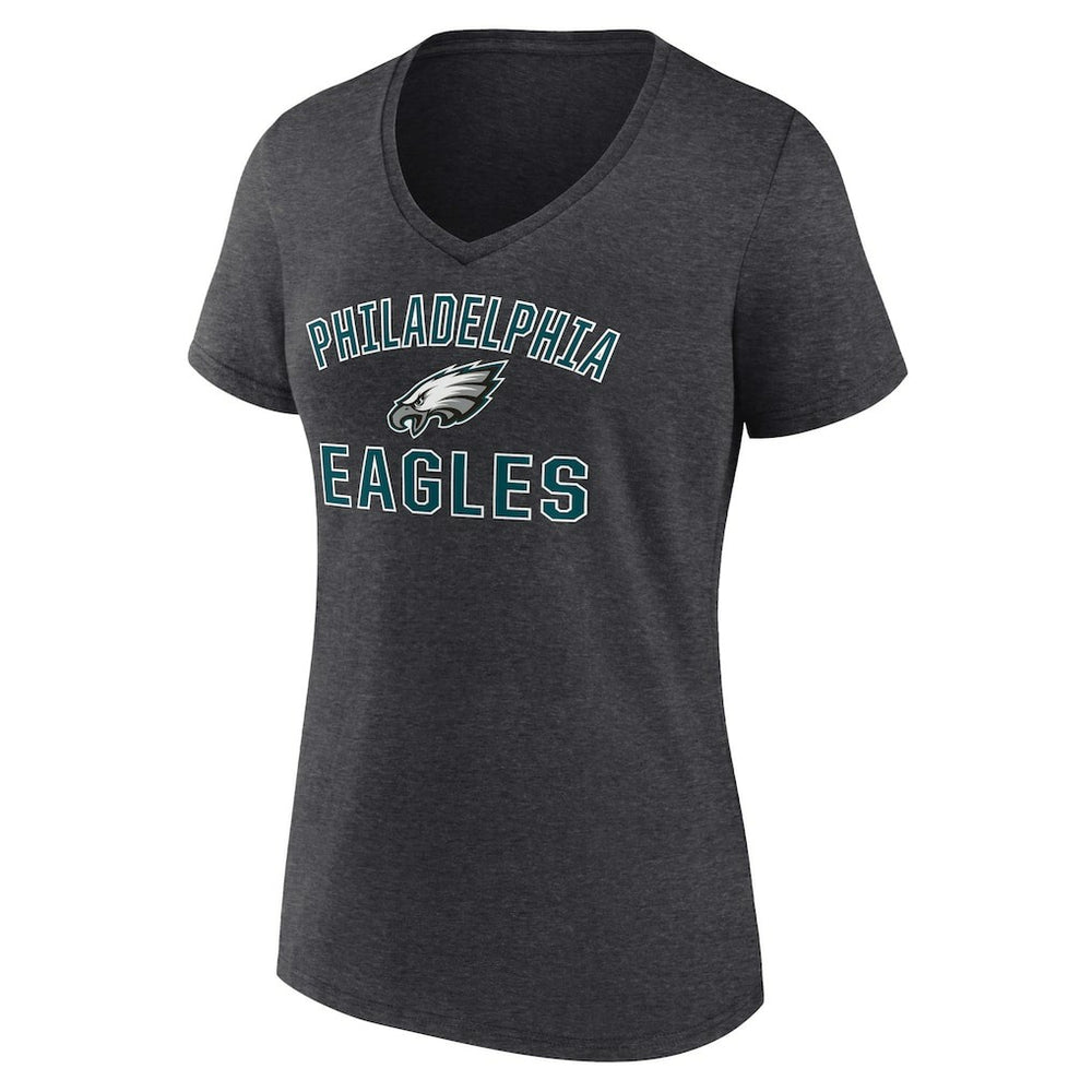 Philadelphia Eagles Women's Victory Arch Team V-Neck T-Shirt - Charcoal outlet