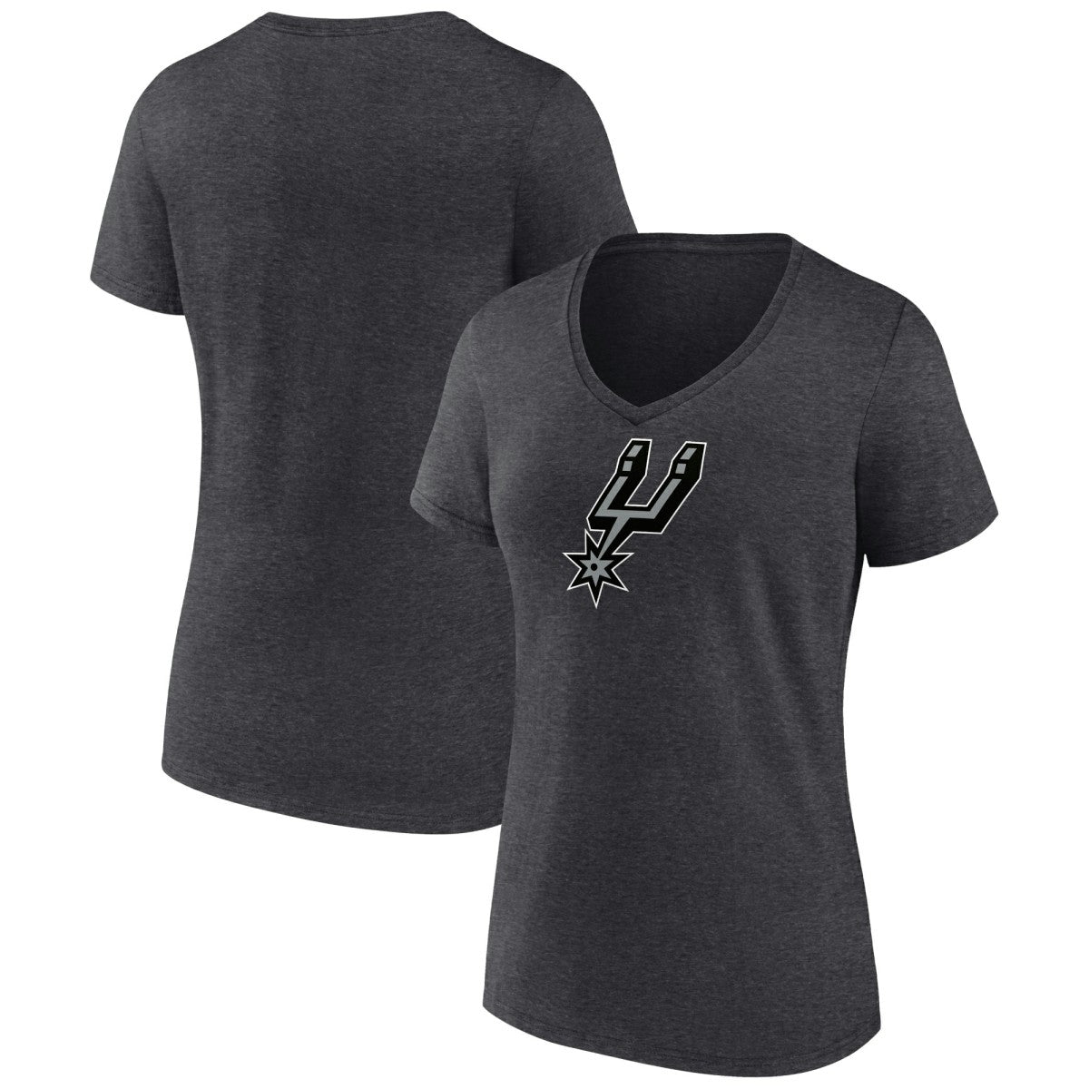 San Antonio Spurs Women's Logo V-Neck T-Shirt - Charcoal shop