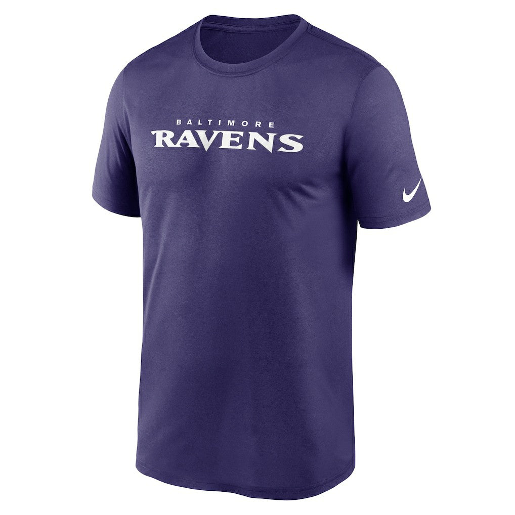 Baltimore Ravens Legend Wordmark Performance T-Shirt - Purple | Nike for sale