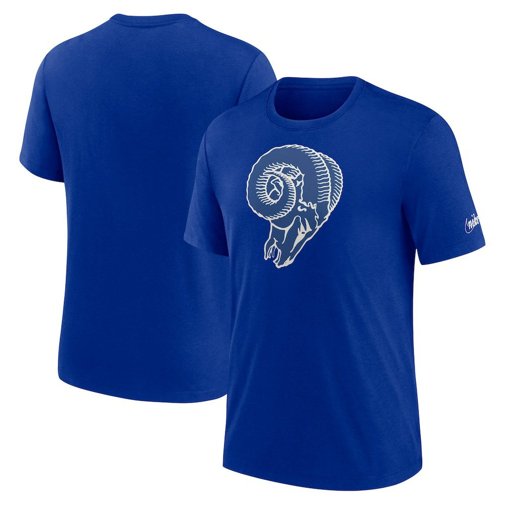Los Angeles Rams Rewind Logo Tri-Blend T-Shirt - Royal | Nike on sale