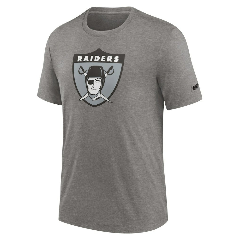 Las Vegas Raiders Rewind Logo Tri-Blend T-Shirt - Heather Charcoal | Nike cheap