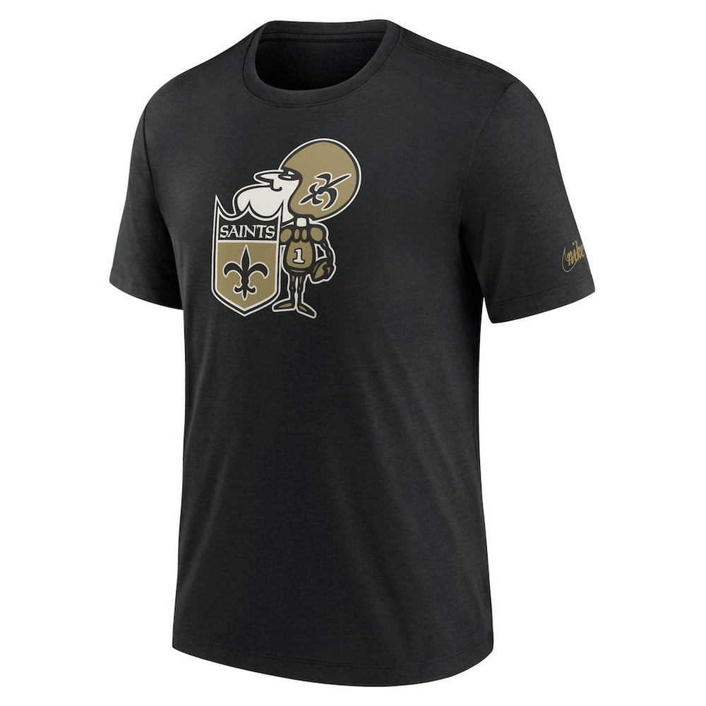 New Orleans Saints Rewind Logo Tri-Blend T-Shirt - Black | Nike on sale