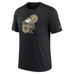 New Orleans Saints Rewind Logo Tri-Blend T-Shirt - Black | Nike on sale