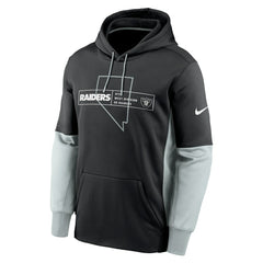 Las Vegas Raiders Color Block Fleece Performance Pullover Hoodie - Black | Nike discount