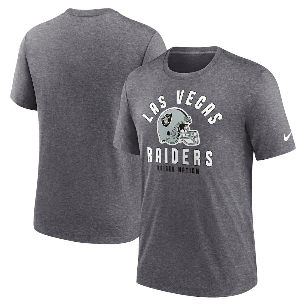 Las Vegas Raiders Helmet Tri-Blend T-Shirt - Heather Charcoal | Nike cheap