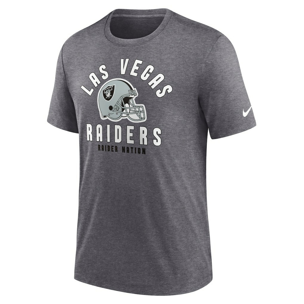 Las Vegas Raiders Helmet Tri-Blend T-Shirt - Heather Charcoal | Nike cheap