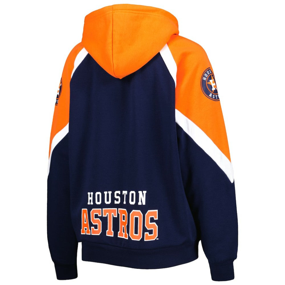 Houston Astros Starter Women's Hail Mary Full-Zip Hoodie - Navy/Orange