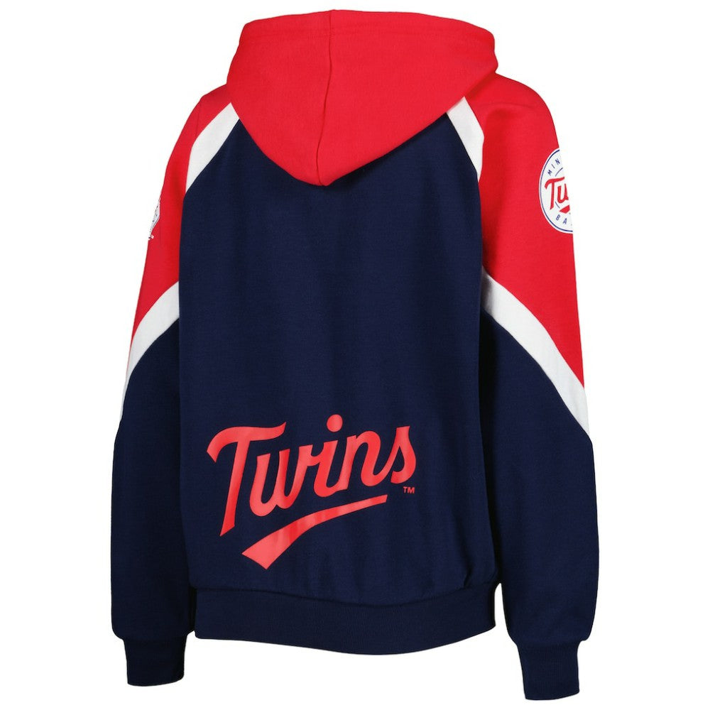 Minnesota Twins Starter Women's Hail Mary Full-Zip Hoodie - Navy/Red