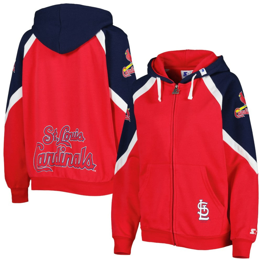St. Louis Cardinals Starter Women's Hail Mary Full-Zip Hoodie - Red/Navy