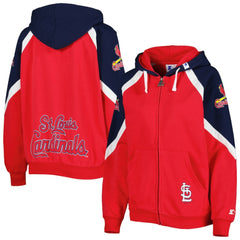 St. Louis Cardinals Starter Women's Hail Mary Full-Zip Hoodie - Red/Navy