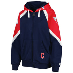 Cleveland Guardians Starter Women's Hail Mary Full-Zip Hoodie - Navy/Red