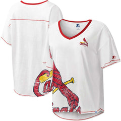 St. Louis Cardinals Starter Women's Perfect Game V-Neck T-Shirt - White