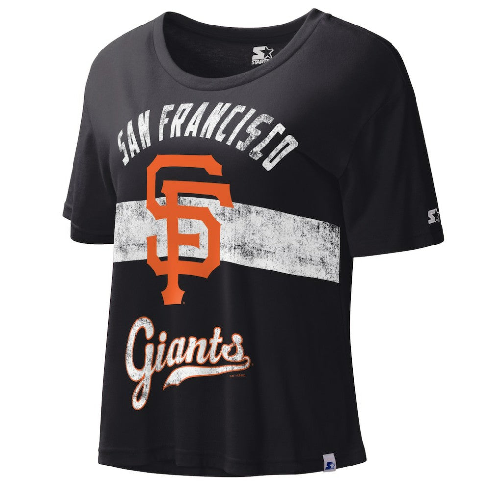 San Francisco Giants Starter  Women's Record Setter Crop Top - Black
