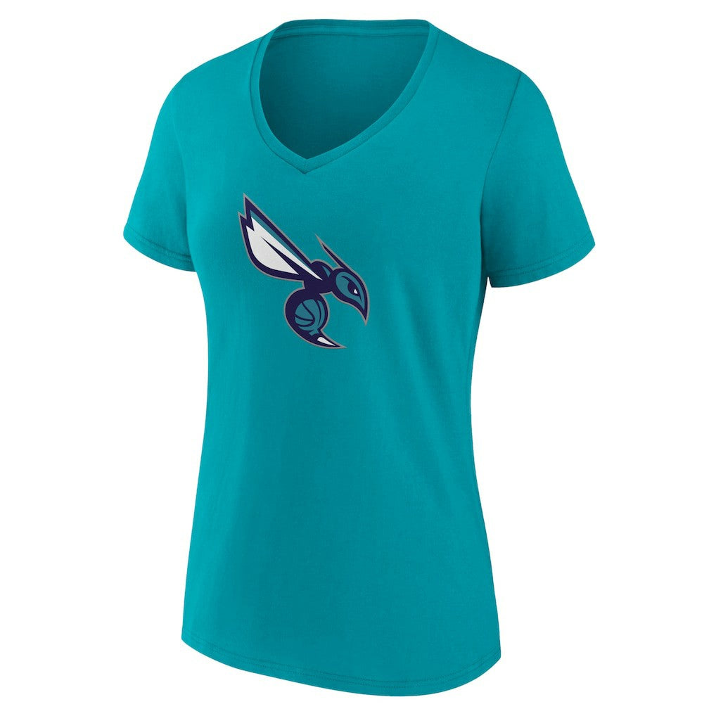 Charlotte Hornets Women's Alternate Logo V-Neck T-Shirt - Aqua sale