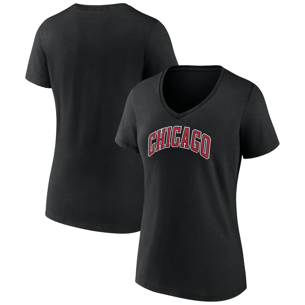 Chicago Bulls Women's Alternate Logo V-Neck T-Shirt sale - Black discount