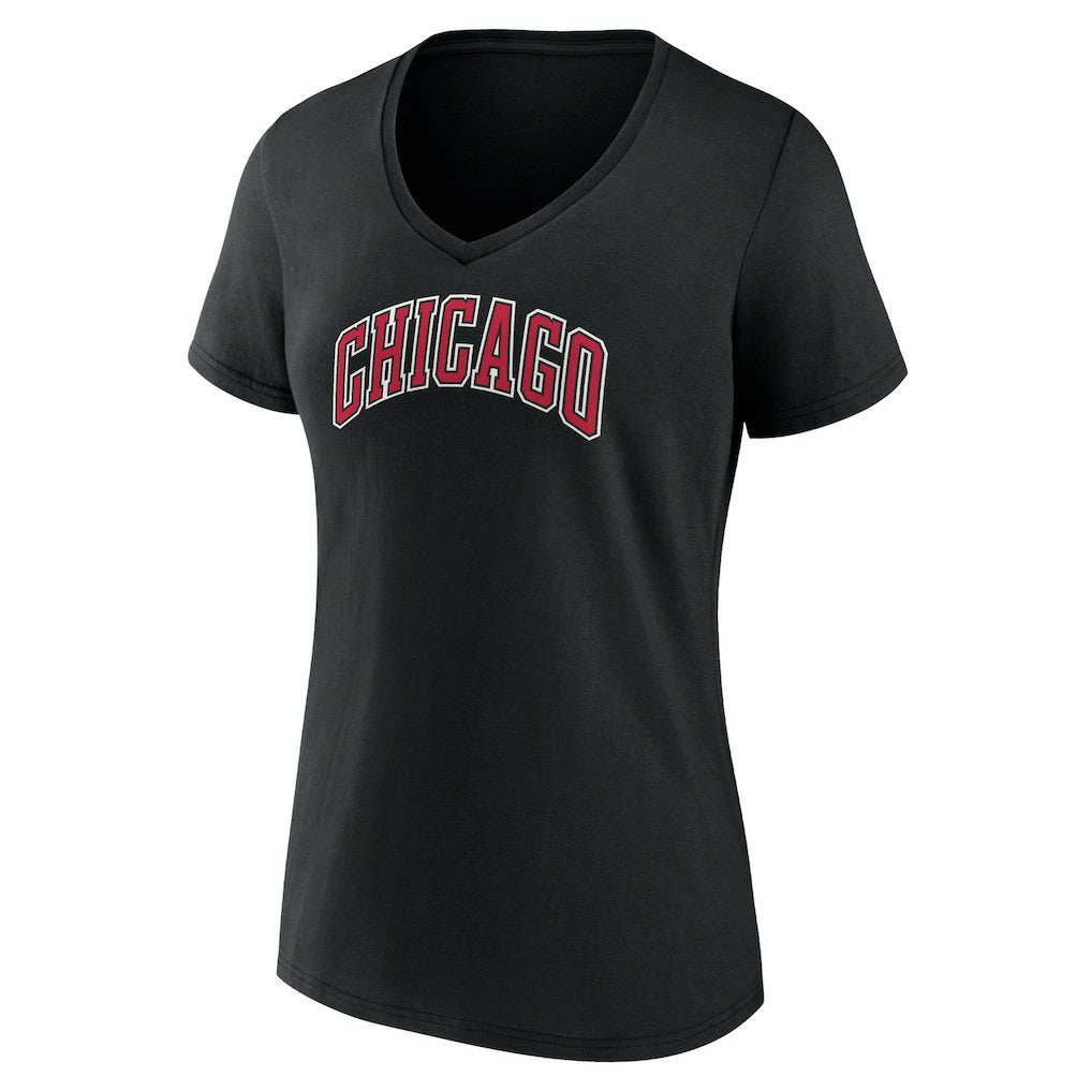 Chicago Bulls Women's Alternate Logo V-Neck T-Shirt sale - Black discount