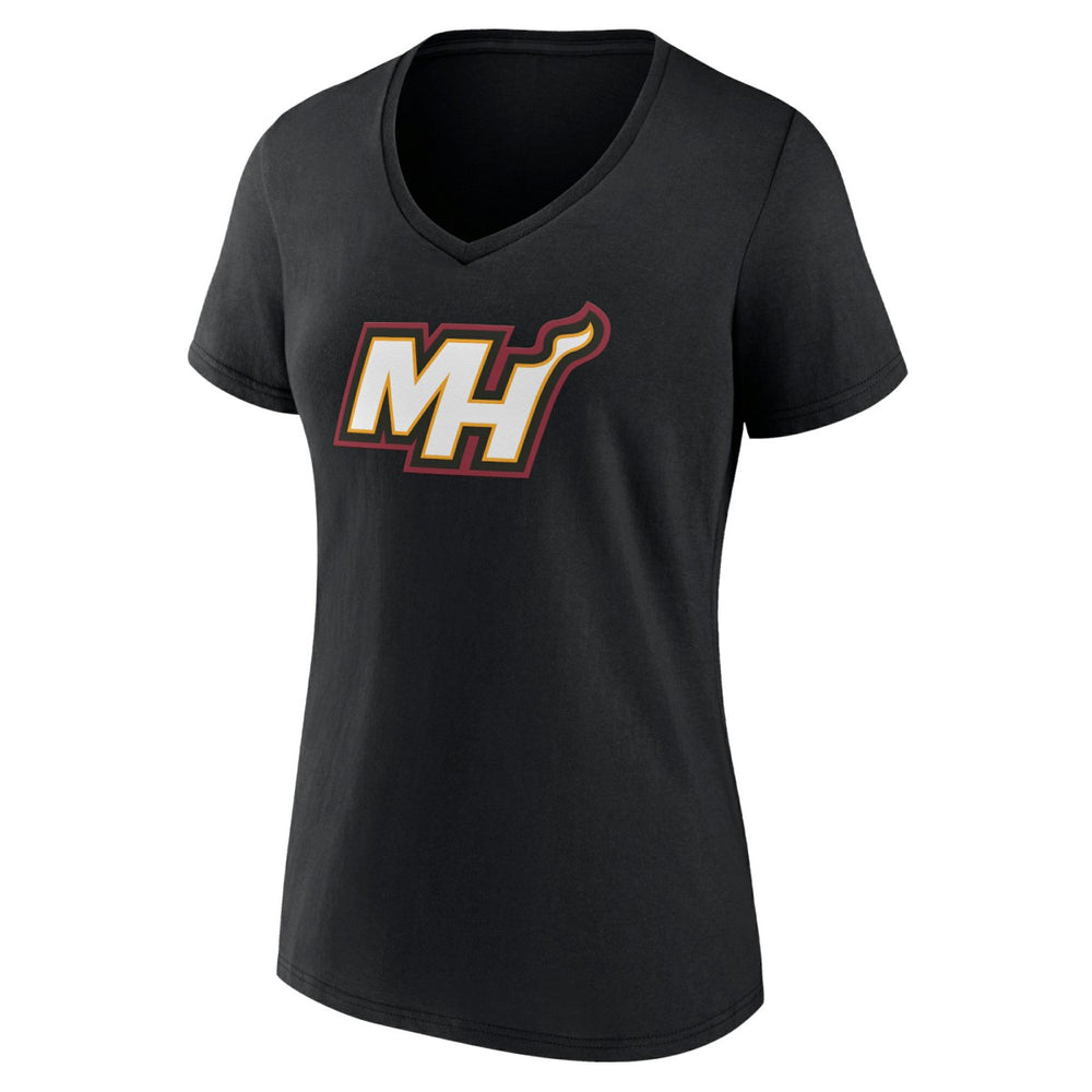 Miami Heat Women's Alternate Logo V-Neck T-Shirt - Black discount