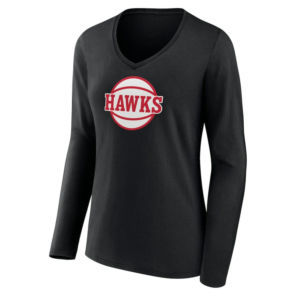 Atlanta Hawks Women's Alternate Logo V-Neck Long Sleeve T-Shirt - Black online
